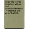 Kulturelle Rechte indigener Völker und Umweltvölkerrecht - Verhältnis und Vereinbarkeit. door Kerrin Schillhorn