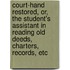 Court-Hand Restored, Or, The Student's Assistant In Reading Old Deeds, Charters, Records, Etc