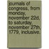 Journals Of Congress, From Monday, November 22d, To Saturday, November 27th, 1779, Inclusive.