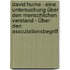 David Hume - Eine Untersuchung über den menschlichen Verstand - Über den Assoziationsbegriff
