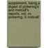 Supplement, Being A Digest Of Pickering's And Metcalf's Reports, Vol. Xv, Pickering, Iii Metcalf