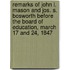 Remarks Of John L. Mason And Jos. S. Bosworth Before The Board Of Education, March 17 And 24, 1847