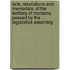 Acts, Resolutions And Memorials, Of The Territory Of Montana, Passed By The ... Legislative Assembly