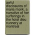 Awful Disclosures Of Maria Monk, A Narrative Of Her Sufferings In The Hotel Dieu Nunnery At Montreal