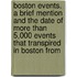 Boston Events. A Brief Mention And The Date Of More Than 5,000 Events That Transpired In Boston From