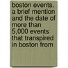 Boston Events. A Brief Mention And The Date Of More Than 5,000 Events That Transpired In Boston From by Edward H. Savage