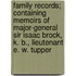 Family Records; Containing Memoirs Of Major-General Sir Isaac Brock, K. B., Lieutenant E. W. Tupper