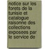 Notice Sur Les Forets De La Tunisie Et Catalogue Raisonne Des Collections Exposees Par Le Service De