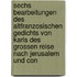 Sechs Bearbeitungen Des Altfranzosischen Gedichts Von Karls Des Grossen Reise Nach Jerusalem Und Con