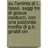 Su L'Aminta Di T. Tasso. Saggi Tre Di Giosue Carducci, Con Una Pastorale Inedita Di G.B. Giraldi Cin