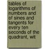 Tables Of Logarithms Of Numbers And Of Sines And Tangents For Every Ten Seconds Of The Quadrant, Wit