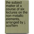 The Subject Matter Of A Course Of Six Lectures On The Non-Metallic Elements, Arranged By J. Scoffern