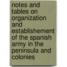 Notes And Tables On Organization And Establishement Of The Spanish Army In The Peninsula And Colonies by Unknown