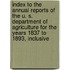Index To The Annual Reports Of The U. S. Department Of Agriculture For The Years 1837 To 1893, Inclusive