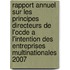 Rapport Annuel Sur Les Principes Directeurs De L'Ocde A L'Intention Des Entreprises Multinationales 2007