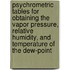 Psychrometric Tables For Obtaining The Vapor Pressure, Relative Humidity, And Temperature Of The Dew-Point