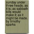 Sunday Under Three Heads. As It Is; As Sabbath Bills Would Make It; As It Might Be Made. By Timothy Sparks