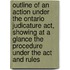 Outline Of An Action Under The Ontario Judicature Act, Showing At A Glance The Procedure Under The Act And Rules