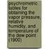 Psychrometric Tables for Obtaining the Vapor Pressure, Relative Humidity, and Temperature of the Dew Point (1900)