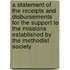 A Statement Of The Receipts And Disbursements For The Support To The Missions Established By The Methodist Society