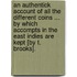 An Authentick Account Of All The Different Coins ... By Which Accompts In The East Indies Are Kept [By T. Brooks].