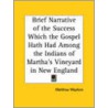 Brief Narrative Of The Success Which The Gospel Hath Had Among The Indians Of Martha's Vineyard In New England (1694) by Matthew Mayhew
