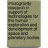 Microgravity Research In Support Of Technologies For The Human Exploration And Development Of Space And Planetary Bodies