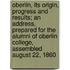 Oberlin, Its Origin, Progress And Results; An Address, Prepared For The Alumni Of Oberlin College, Assembled August 22, 1860