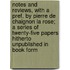 Notes And Reviews, With A Pref. By Pierre De Chaignon La Rose; A Series Of Twenty-Five Papers Hitherto Unpublished In Book Form