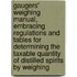 Gaugers' Weighing Manual, Embracing Regulations And Tables For Determining The Taxable Quantity Of Distilled Spirits By Weighing