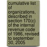 Cumulative List of Organizations, Described in Section 170(c) of the Internal Revenue Code of 1986, Revised to September 30, 2005 by Unknown