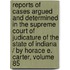 Reports Of Cases Argued And Determined In The Supreme Court Of Judicature Of The State Of Indiana / By Horace E. Carter, Volume 85