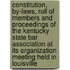 Constitution, By-Laws, Roll Of Members And Proceedings Of The Kentucky State Bar Association At Its Organization Meeting Held In Louisville