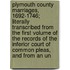 Plymouth County Marriages, 1692-1746; Literally Transcribed From The First Volume Of The Records Of The Inferior Court Of Common Pleas, And From An Un