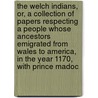The Welch Indians, Or, A Collection Of Papers Respecting A People Whose Ancestors Emigrated From Wales To America, In The Year 1170, With Prince Madoc by Unknown