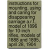 Instructions For Mounting, Using And Caring For Disappearing Carriage A.R.F., Model Of 1896 For 10-Inch Rifles, Models Of 1888 And 1895, April 28, 1904 by Unknown