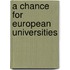 A chance for European universities