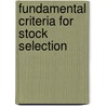 Fundamental Criteria for Stock Selection door Michael C. Thomsett