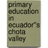 Primary Education in Ecuador''s Chota Valley