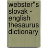 Webster''s Slovak - English Thesaurus Dictionary door Inc. Icon Group International