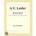 A.V. Laider (Webster''s French Thesaurus Edition)