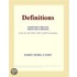 Definitions (Webster''s French Thesaurus Edition)