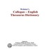 Webster''s Callegan - English Thesaurus Dictionary