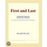 First and Last (Webster''s French Thesaurus Edition) door Inc. Icon Group International