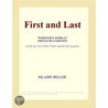 First and Last (Webster''s Korean Thesaurus Edition) door Inc. Icon Group International
