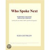 Who Spoke Next (Webster''s Japanese Thesaurus Edition) door Inc. Icon Group International