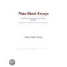 Nine Short Essays (Webster''s German Thesaurus Edition) by Inc. Icon Group International