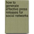 How to Generate Effective Press Releases for Social Networks