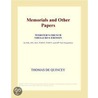 Memorials and Other Papers (Webster''s French Thesaurus Edition) door Inc. Icon Group International