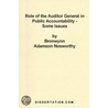 Role of the Auditor General in Public Accountability - Some Issues door Bronwynn Adamson-Nosworthy